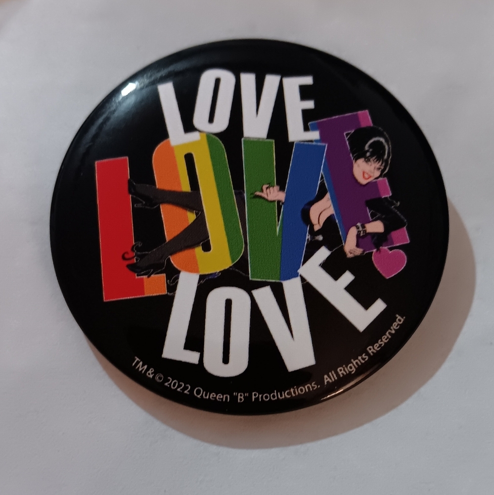 Elvira Love Love Love Button Pin (NEW)